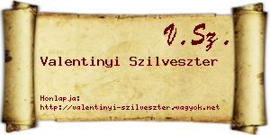Valentinyi Szilveszter névjegykártya
